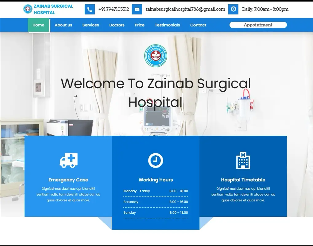 Zainab Surgical Hospital Develope project preview