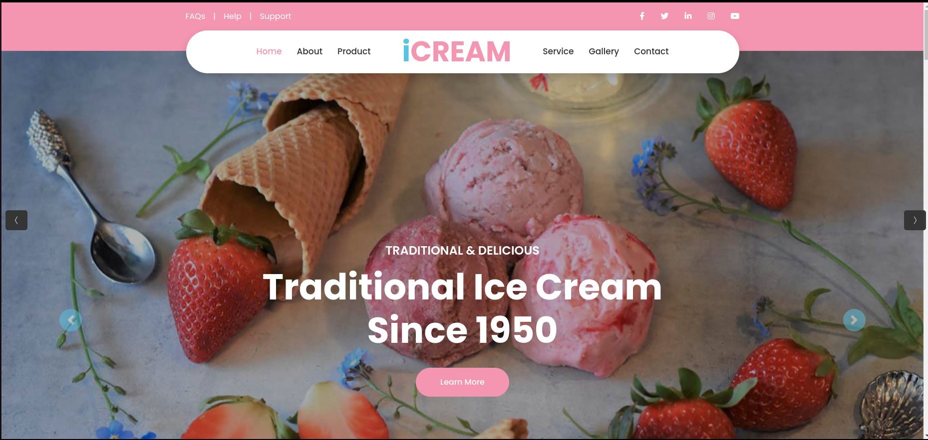 Ice Cream Shop Website Development project preview